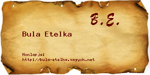 Bula Etelka névjegykártya